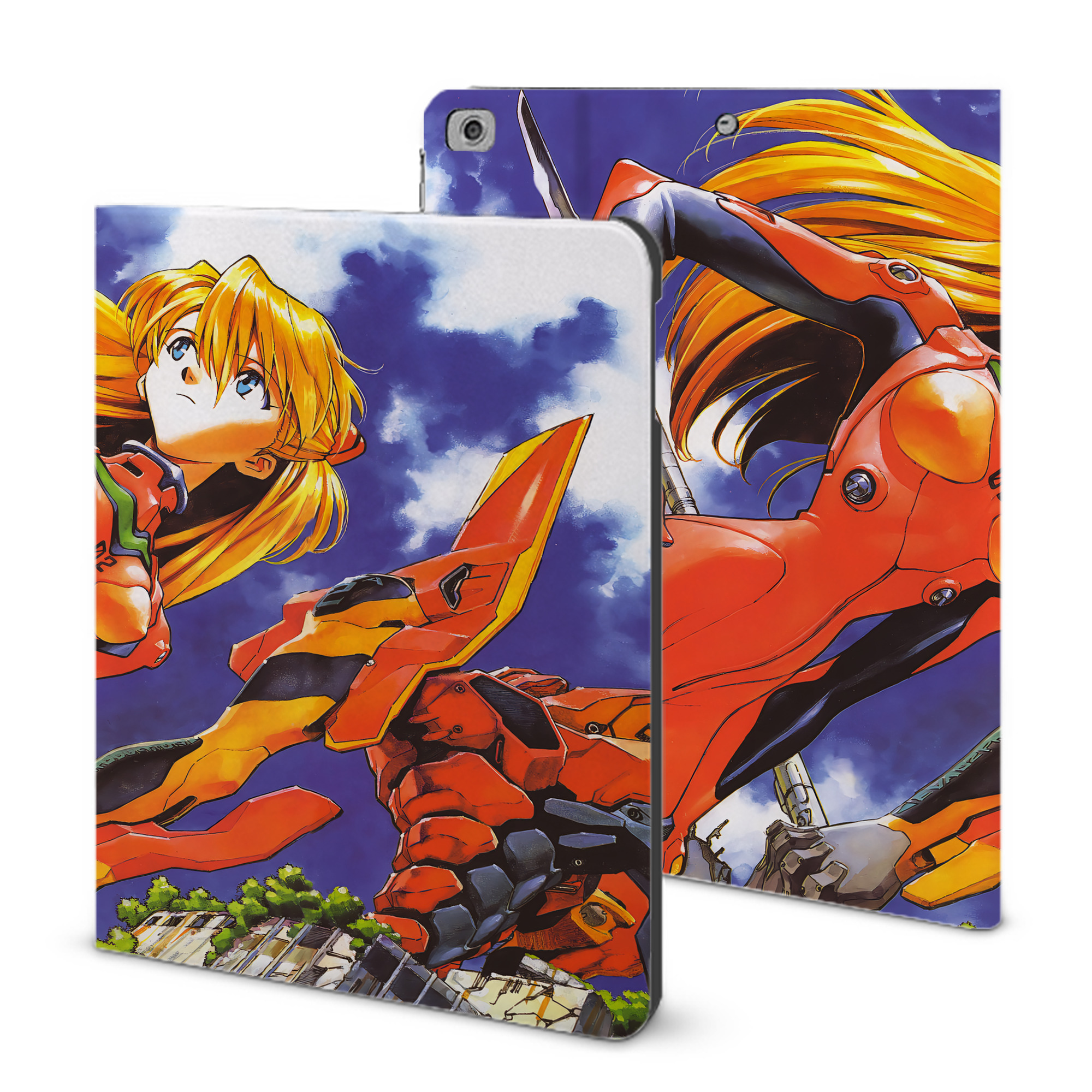（画像用） EVA 新世紀エヴァンゲリオン IPad ケース ブック型 PUレザー TPU 耐衝撃 軽量 薄型 ペン収納なし 全面保護 IPad 各モデル対応